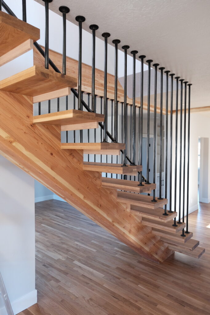 Floating staircase construction detail