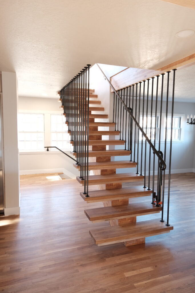 Floating staircase construction detail
