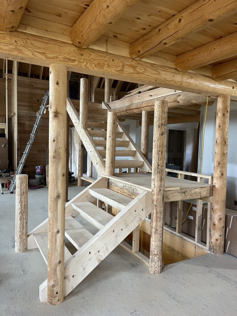 Custom Log staircase, Boise Idaho
